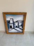 Schilderij: Kasteel in grijstinten, Antiek en Kunst, Kunst | Schilderijen | Klassiek, Ophalen of Verzenden