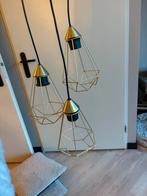 3 delig hangende lamp, goudkleurig., Huis en Inrichting, Ophalen, Zo goed als nieuw, Metaal, Minder dan 100 cm