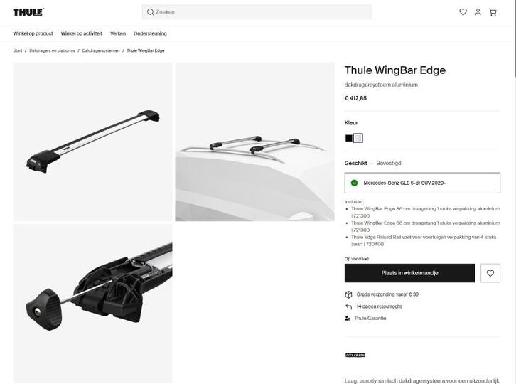 Dakdragers Thule WingBar Edge 9585, Auto diversen, Dakdragers, Zo goed als nieuw, Ophalen