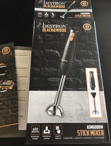 Nieuw in de doos staafmixer Bestron 600W Black Wood Holland beschikbaar voor biedingen