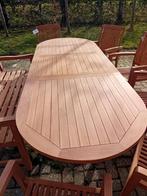 Nieuwe teakhouten tuinmeubelset, tafel, 6 stoelen & bank, Bank, Meer dan 8 zitplaatsen, Teakhout, Nieuw