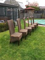 6 originele Loyd Loom stoelen donker bruin, Huis en Inrichting, Ophalen, Gebruikt, Vijf, Zes of meer stoelen, Bruin