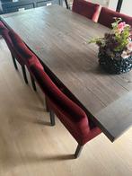 Robuuste Kloostertafel donkerbruin €750, Huis en Inrichting, Ophalen, Zo goed als nieuw