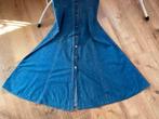 Echt vintage: lange denimjurk maat S/M, Blauw, Maat 36 (S), Gedragen, Onder de knie