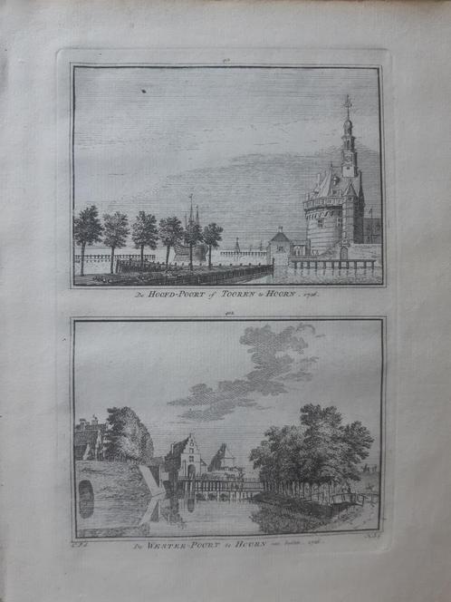401-402*/ Hoofdpoort Toorenpoort Westerpoort Hoorn, Antiek en Kunst, Kunst | Etsen en Gravures, Ophalen of Verzenden