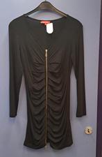 Laura di Sarpi tuniek zwart gerimpeld rits S 38649