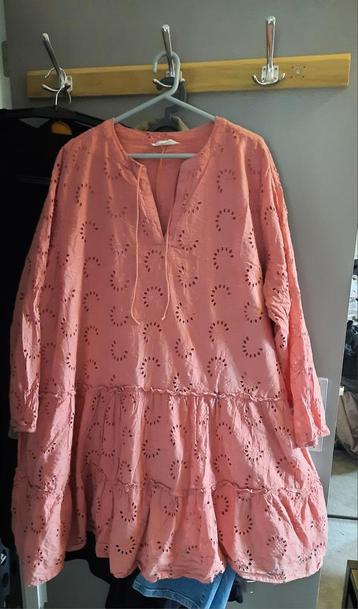 Zalm/oranje kleurige tuniek (jurk) maat 54