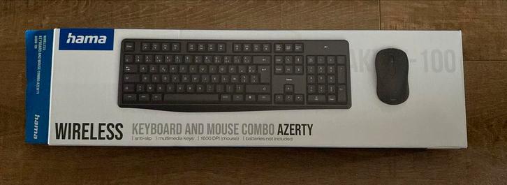 Draadloos toetsenbord en muis // AZERTY, Computers en Software, Toetsenborden, Zo goed als nieuw, Azerty, Draadloos, Toetsenbord en muis-set