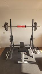 Olympische (50mm) halterset gewichtheffen 140kg, Ophalen, Zo goed als nieuw, Benen, Halterset