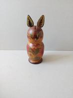 Houten Russische spaarpot.Kat/poes. Handgemaakt. Vintage., Ophalen of Verzenden