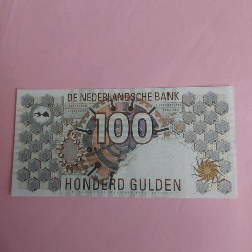 100 gulden biljet² steenuil uit 1992 in AUNC, Postzegels en Munten, Bankbiljetten | Nederland, Los biljet, 100 gulden, Ophalen of Verzenden