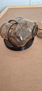 Vintage Arcoroc France rookglas kop en schotels, Huis en Inrichting, Keuken | Servies, Ophalen of Verzenden, Glas, Overige stijlen