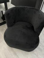 Zwarte Velvet Fauteuil Dubbelman Design - Nieuwstaat, Ophalen, Zo goed als nieuw, Stof, 75 tot 100 cm