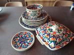Prachtig handgeschilderd servies van de wereldwinkel, Huis en Inrichting, Ophalen, Zo goed als nieuw, Overige stijlen, Porselein