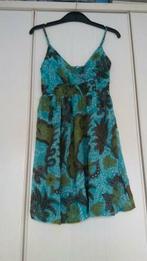zomerjurk maat l aqua/bruin/groen, Maat 38/40 (M), Blauw, Ophalen of Verzenden, Zo goed als nieuw