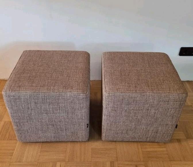 2 Goossens N-Joy poefjes 45x45x45 cm, Huis en Inrichting, Banken | Voetenbanken en Poefen, Gebruikt, Minder dan 50 cm, Minder dan 50 cm