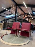 2 Arco Spine Fauteuils Roze leer Design stoel, Arco, Ophalen of Verzenden, Zo goed als nieuw, Leer