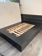 IKEA Nordli Bed 160x200 met Opbergruimte, Huis en Inrichting, Slaapkamer | Bedden, Ophalen, Zwart, Tweepersoons, Zo goed als nieuw