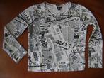 Longsleeve met krantenpapier print - maat 116, Kinderen en Baby's, Kinderkleding | Maat 116, Ophalen of Verzenden, Gebruikt, Meisje