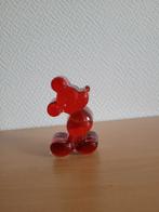 Glazen Mickey Mouse beeldje - rood, Verzamelen, Disney, Ophalen of Verzenden, Mickey Mouse, Zo goed als nieuw, Beeldje of Figuurtje
