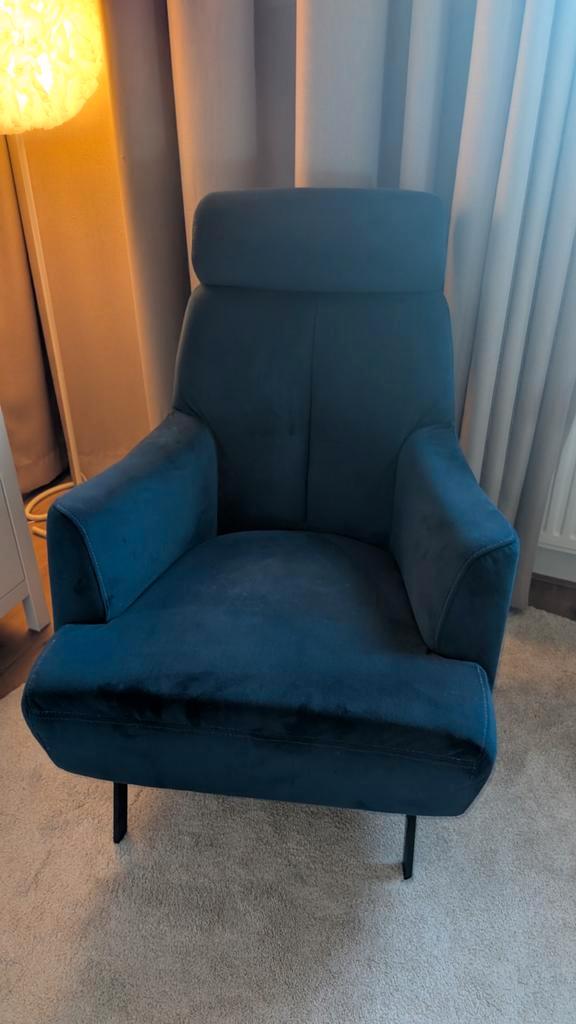 Xooon fauteuil - Donker Navy Blauw, Huis en Inrichting, Fauteuils, Zo goed als nieuw, Stof, 75 tot 100 cm, 75 tot 100 cm, Ophalen