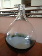 Grote moderne bolle vaas glas groen Gaaf, Ophalen of Verzenden