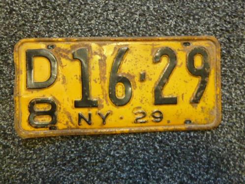 Kentekenplaat licenseplate New York 1929 USA, Verzamelen, Automerken, Motoren en Formule 1, Gebruikt, Auto's, Verzenden