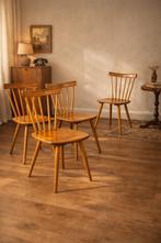 Prachtige set vintage spijlenstoelen ( 5 ), Ophalen, Gebruikt, Bruin, Vintage