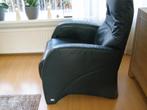 Leren relex stoel, Ophalen, Blauw, Leer, Zo goed als nieuw