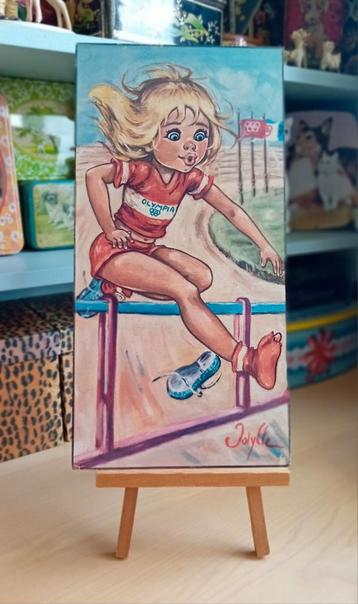 Vintage plaat Big Eye Girl Olympische Spelen beschikbaar voor biedingen