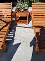 Teak tafeltje tuin met lade, 50x50x46, Ophalen, Zo goed als nieuw