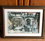 Grote Anton Pieck afbeelding toy shop in lijst zgan, Ophalen, Zo goed als nieuw, Overige typen