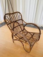 Vintage rotan rieten stoel fauteuil bamboo japandi boho, Zo goed als nieuw, Ophalen