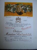 Origineel Chateau Mouton Rothschild Wijn Etiket 1987, Frankrijk, Nieuw, Ophalen of Verzenden, Rode wijn