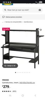 FREDDE Gamebureau - Zwart, Huis en Inrichting, Bureaus, Ophalen, Zo goed als nieuw, Bureau