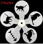 Set sjablonen - Katten Thema (5 stuks) [Box A – 191], Ophalen, Nieuw, Taarten of Cupcakes, Serveervorm