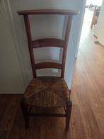 Mooi vintage hout met rieten bidstoeltje, Huis en Inrichting, Stoelen, Ophalen, Bruin, Zo goed als nieuw, Eén