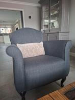 Antraciet grijze fauteuil, Huis en Inrichting, Ophalen, Hout, Klassiek, 75 tot 100 cm