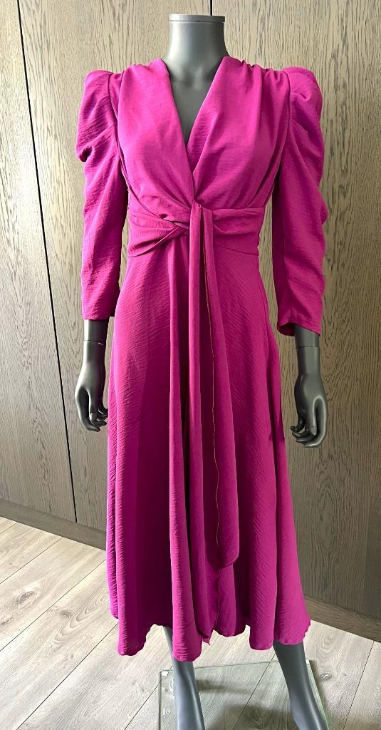 Nieuw! CAYRO - fuchsia jurk - 36 (S), Kleding | Dames, Jurken, Nieuw, Maat 36 (S), Roze, Onder de knie, Verzenden
