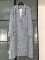 Benetton blauw wit Pied-de-poule lichte mantel maat 38, Maat 38/40 (M), Blauw, Benetton, Nieuw