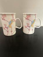 Te koop 2 x porselein mok roze Paradijsvogel V& D, Huis en Inrichting, Keuken | Servies, Ophalen of Verzenden, Zo goed als nieuw