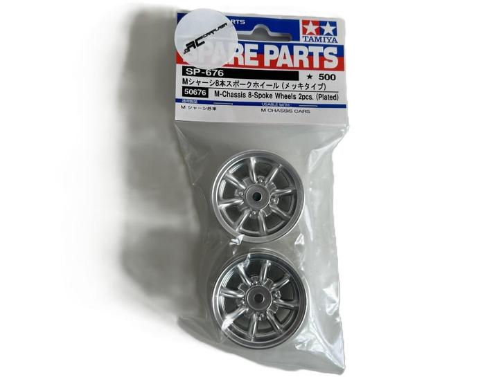 Tamiya M-Chassis Wheel-Set Mini Cooper Chrome (2) 50676, Hobby en Vrije tijd, Modelbouw | Radiografisch | Auto's, Nieuw, Auto onroad