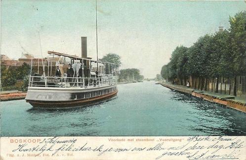 (388-200-023) Boskoop Voorkade met stoomboot Vooruitgang, Verzamelen, Ansichtkaarten | Nederland, Zuid-Holland, Verzenden