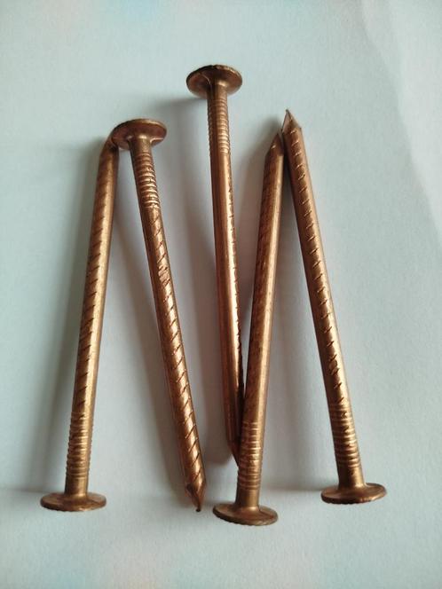 10 stuks Koperen nagels 5x 80 mm lang hobby klusser dakkapel, Tuin en Terras, Palen, Balken en Planken, Nieuw, Palen, Minder dan 180 cm