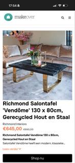 Richmond Vendôme Salontafel - Gerecycled Hout & Staal, 100 tot 150 cm, Zo goed als nieuw, Minder dan 50 cm, Rechthoekig