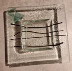 Handgemaakt glaskunstobject – 11x11x2 cm – gesigneerd –, Huis en Inrichting, Woonaccessoires | Kandelaars en Kaarsen, Overige materialen