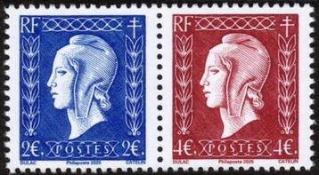 Jaar 2025 Y&T 5861-5862 Paire de 2 timbres Marianne de Dulac beschikbaar voor biedingen