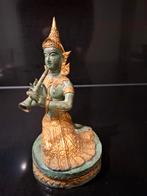 Thaise Thepanom Muzikant Bronzen Beeld met Bladgoud, Ophalen of Verzenden