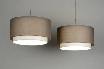 hanglamp lampenkap 115cm taupe wit keuken tafel eethoek lamp beschikbaar voor biedingen