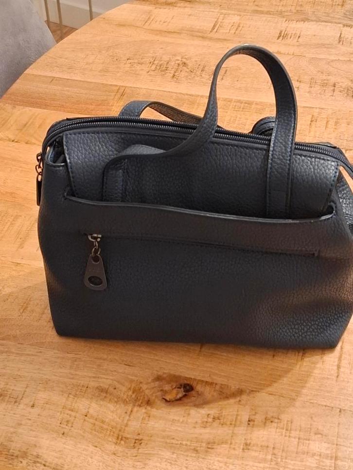 BOO! Leren Handtas Donkerblauw - Zo Goed Als Nieuw, Sieraden, Tassen en Uiterlijk, Tassen | Damestassen, Ophalen of Verzenden